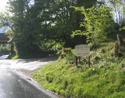 The turn in to Bridge Farm